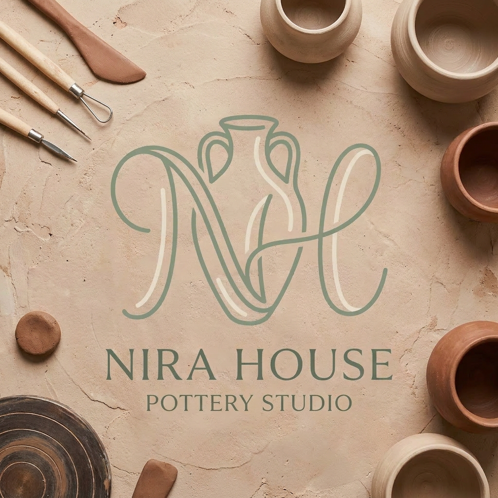 AI Design for Nira house Porttery business logo create