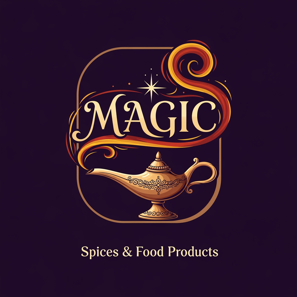 AI Design for Create an original illustrated logo for the following brand:
Brand Name: MAGIC
Industry: FMCG (Spices & Food Products)
Target Market: UAE & USA
📌 Objective
Design a unique, premium, and memorable logo that can compete with established FMCG brands and stand out on supermarket shelves, packaging, websites, and advertisements.
The logo should communicate:
Trust
Quality
Premium Appeal
Brand Recognition
Strong Shelf Presence