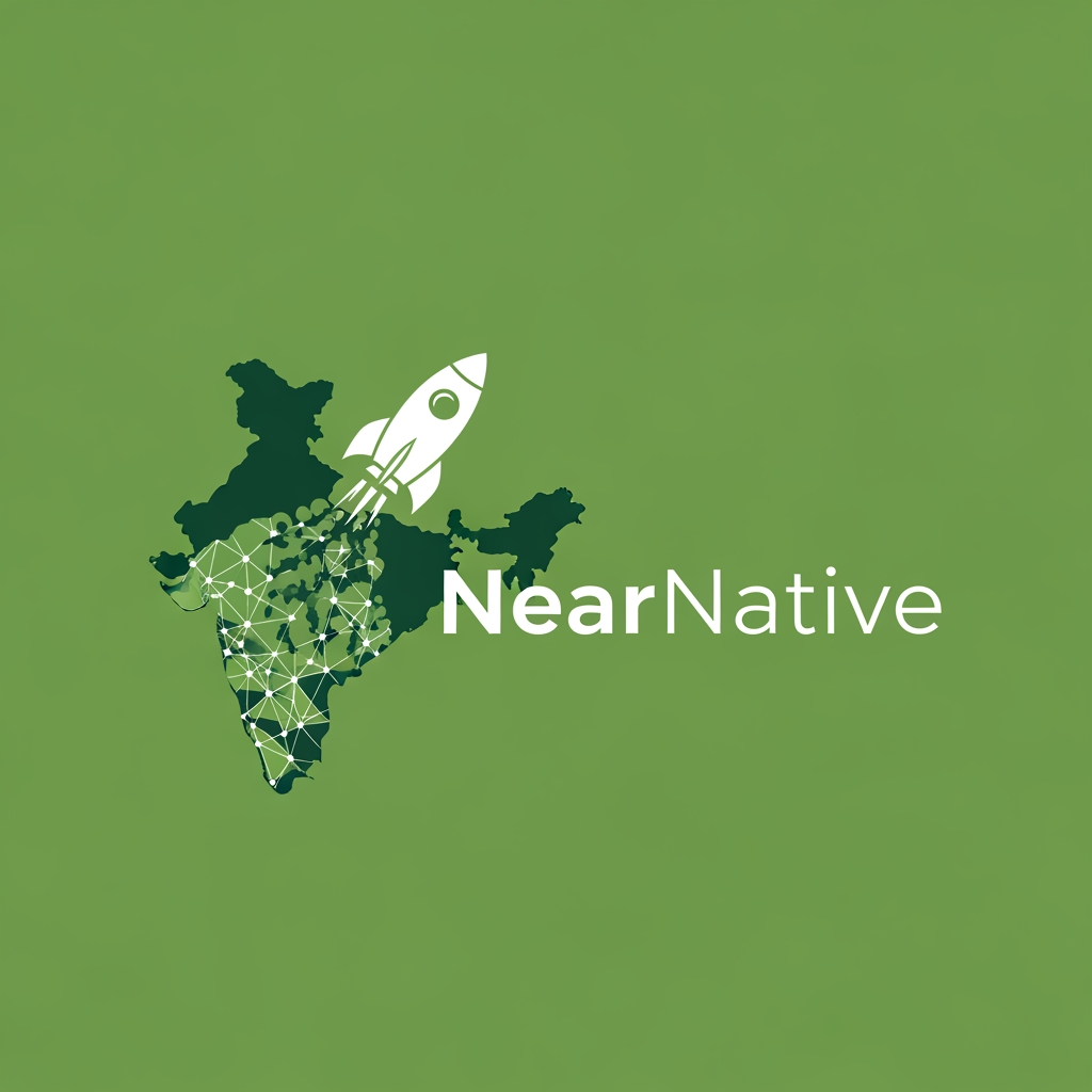 AI Design for generate a logo in green including a rocket for this app : NearNative · Hyperlocal Skill Economy · India · Full Pitch
India's real skills economy already exists.
It just doesn't have an app yet.
Not a course platform
Not a gig board
Not a review app
Not a govt. scheme
Not WhatsApp
NearNative digitises the trust layer underneath India's ₹2.5 trillion informal skill economy — voice-native, proximity-first, community-verified. The cook next door who's trained thirty families. The retired machinist. The woman who teaches classical dance from her living room. They exist. They just can't be found, booked, or paid. write a prompt to generate a logo for this app in green with a rocket in the logo