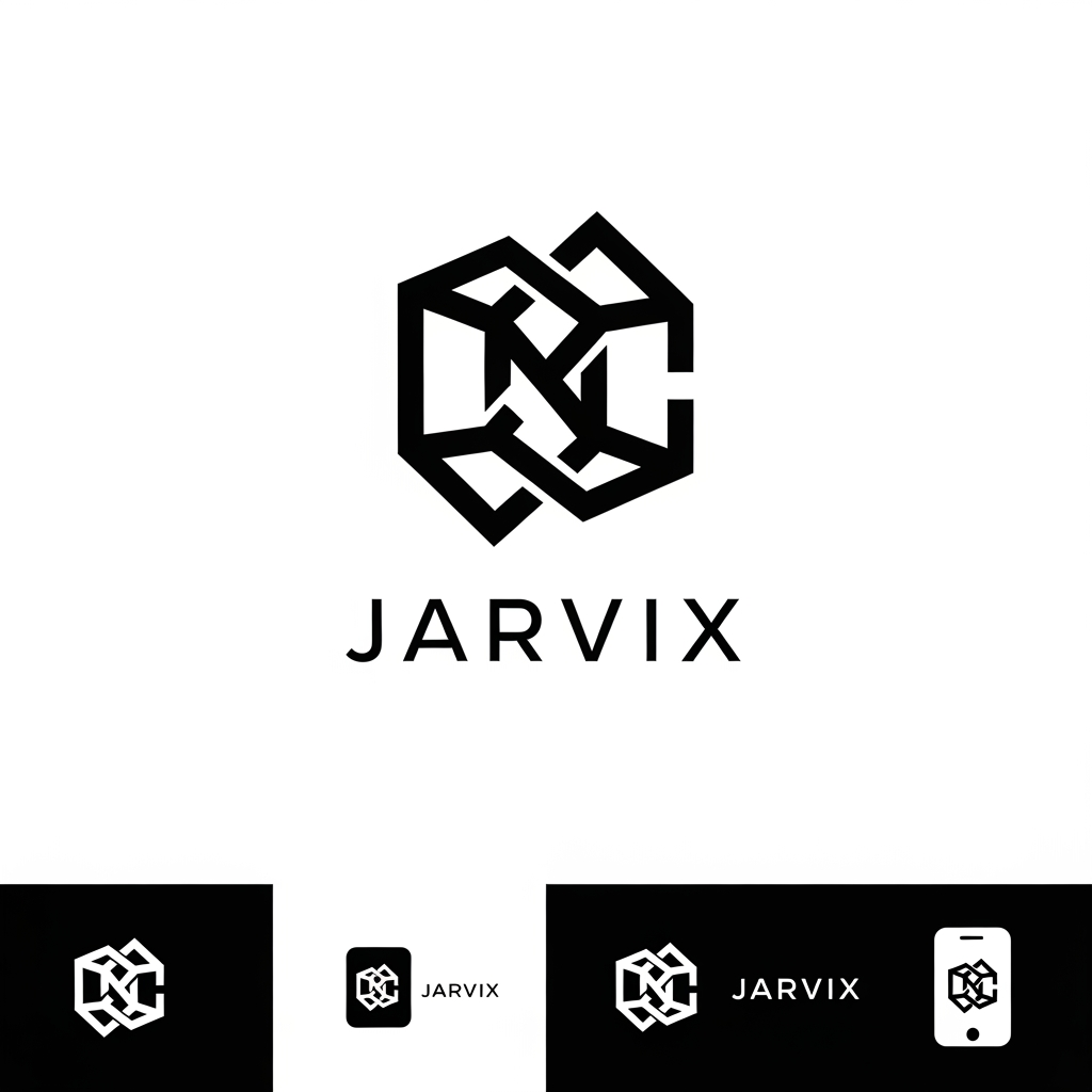 AI Design for Design an iconic black-and-white logo for a premium digital brand named "Jarvix".
Do NOT create a typical web design agency logo.
Do NOT use:
* Cursors
* Monitors
* Code brackets
* Laptops
* Rockets
* Light bulbs
* AI brains
* Globes
* Generic arrows
* Network nodes
* Stock startup symbols
Instead, create a logo that communicates sophistication through abstraction.
The symbol should feel like it belongs to a company that builds digital experiences, websites, and modern brands, but without literally showing any of those things.
Creative Direction:
Think of the logo as a piece of visual architecture.
The symbol should evoke:
* Structure
* Precision
* Craftsmanship
* Systems
* Elegance
* Momentum
* Confidence
* Modernity
without directly illustrating them.
Visual Style:
* Ultra minimalist
* Geometric
* Monochrome
* Flat vector
* Strong silhouette
* Timeless
* Memorable
* Premium
* Swiss-inspired
* Technology-luxury aesthetic
Design Principles:
* Use simple geometric forms
* Prioritize negative space
* Minimize the number of elements
* The logo should remain recognizable at 16x16 pixels
* The symbol should work as a favicon, app icon, sticker, billboard, and website navbar
Concept Exploration:
Explore symbols inspired by:
* Modular systems
* Architectural frameworks
* Interlocking forms
* Abstract construction
* Balance and symmetry
* Digital craftsmanship
* Grid-based thinking
* Precision-engineered objects
* Rare geometric phenomena
The logo should not immediately reveal its meaning.
It should become more interesting the longer someone looks at it.
Visual Benchmark:
The level of confidence and simplicity found in:
Apple
Airbnb
Vercel
Linear
Stripe
Arc Browser
Notion
Raycast
Ramp
Do not copy any existing logo.
Typography:
Create a refined custom wordmark for "Jarvix".
* Geometric sans-serif
* Excellent kerning
* Premium spacing
* Minimal modifications
* Elegant proportions
Output:
1. Symbol only
2. Symbol + wordmark
3. Black on white
4. White on black
5. Favicon version
6. App icon version
Final Test:
If the logo appeared on a laptop at a startup conference, it should look like a company people assume has already raised $20M in funding.
The design should feel intelligent, expensive, understated, and impossible to mistake for a generic agency logo.