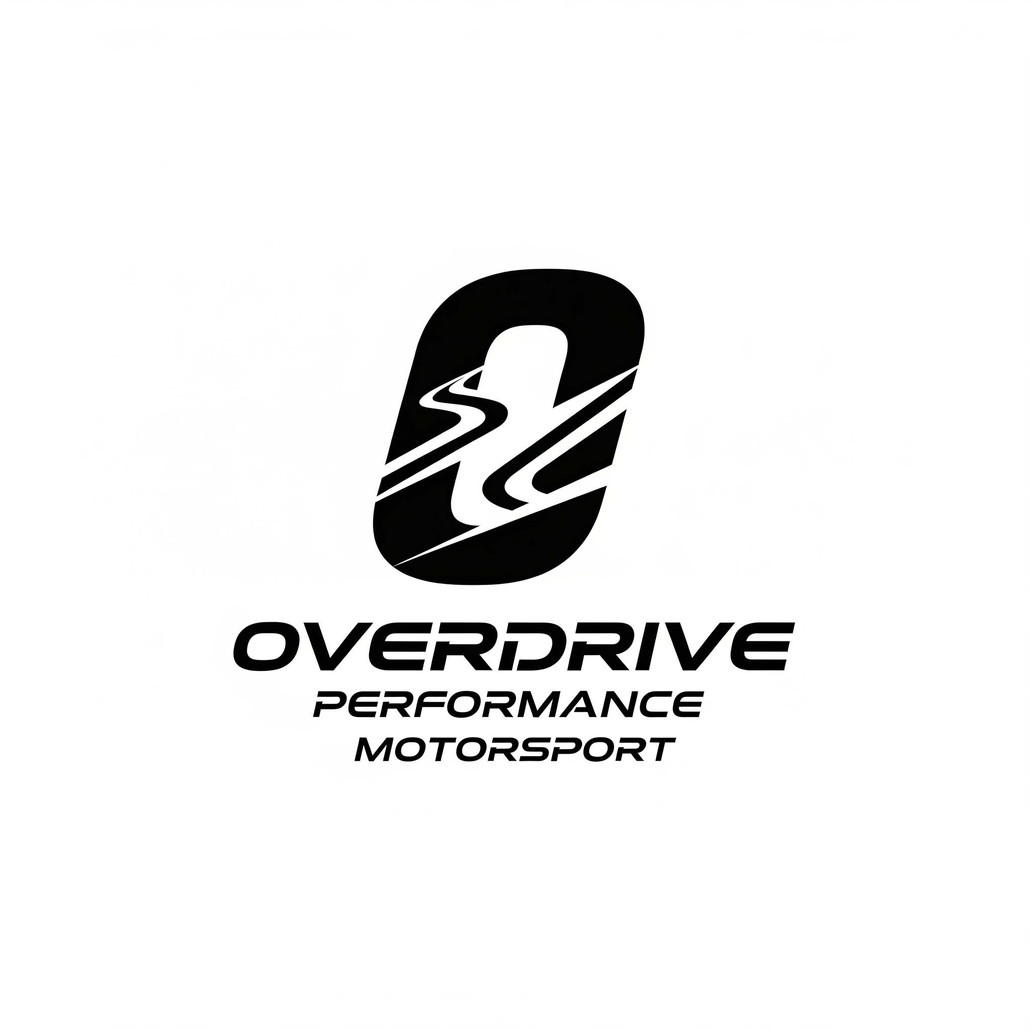 AI Design for Erstelle mir ein Logo für mein iRacing GT3/LMP2/GTP Team Name Overdrive Performance Motorsport, minimalistic, black/white