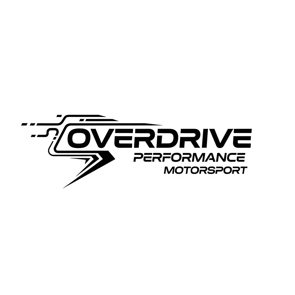 AI Design for Erstelle mir ein Logo für mein iRacing GT3/LMP2/GTP Team Name Overdrive Performance Motorsport, minimalistic, black/white