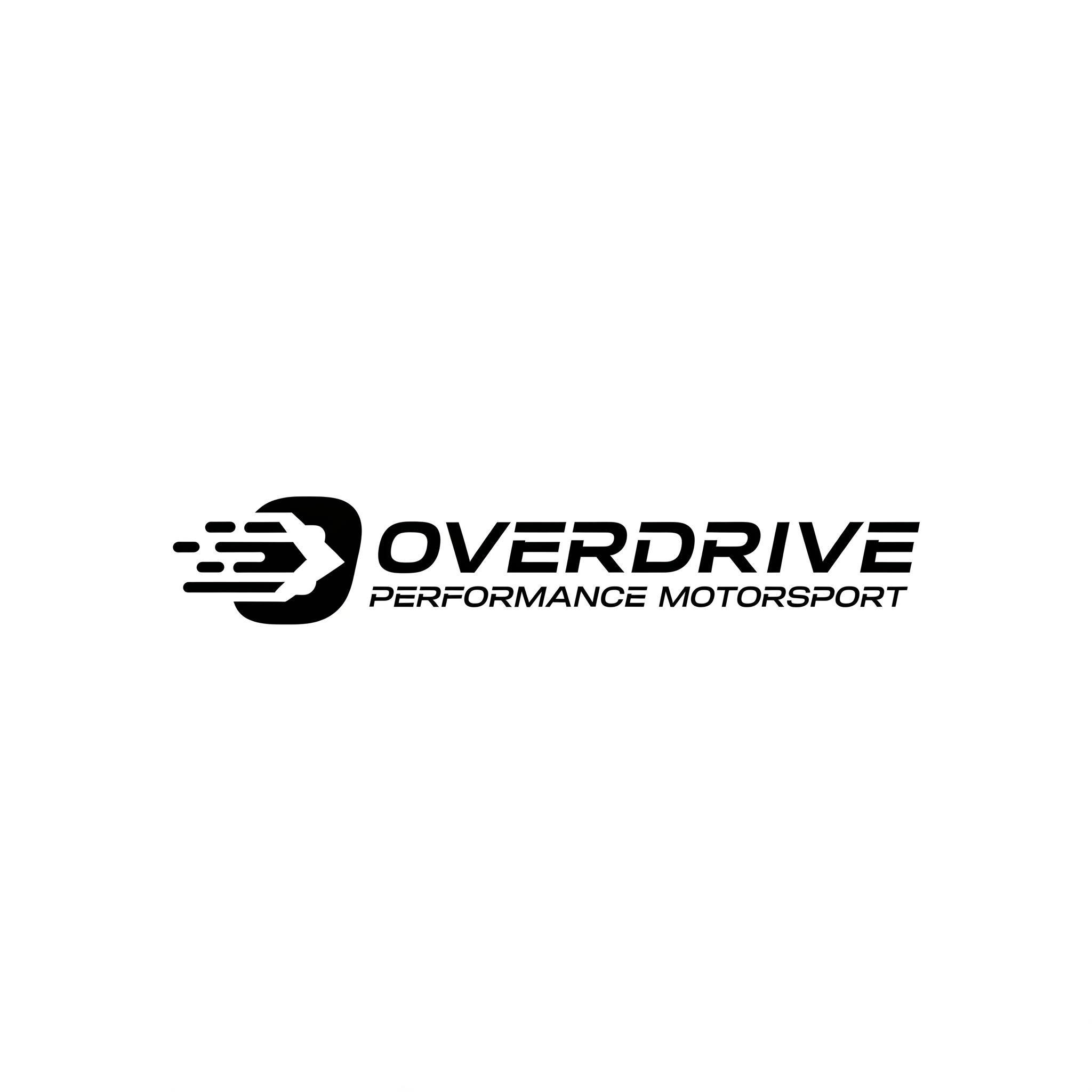 AI Design for Erstelle mir ein Logo für mein iRacing GT3/LMP2/GTP Team Name Overdrive Performance Motorsport, minimalistic, black/white