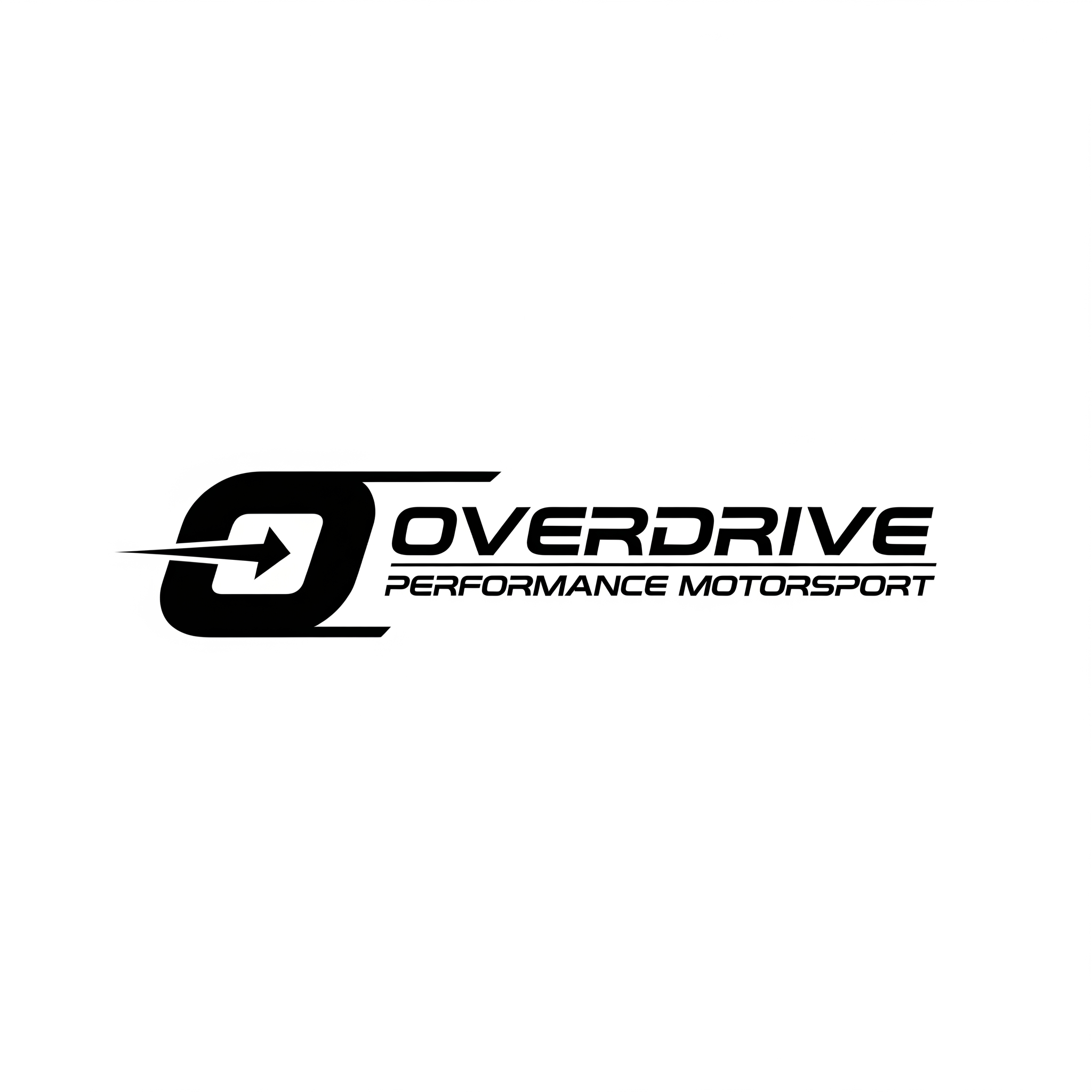 AI Design for Erstelle mir ein Logo für mein iRacing GT3/LMP2/GTP Team Name Overdrive Performance Motorsport, minimalistic, black/white
