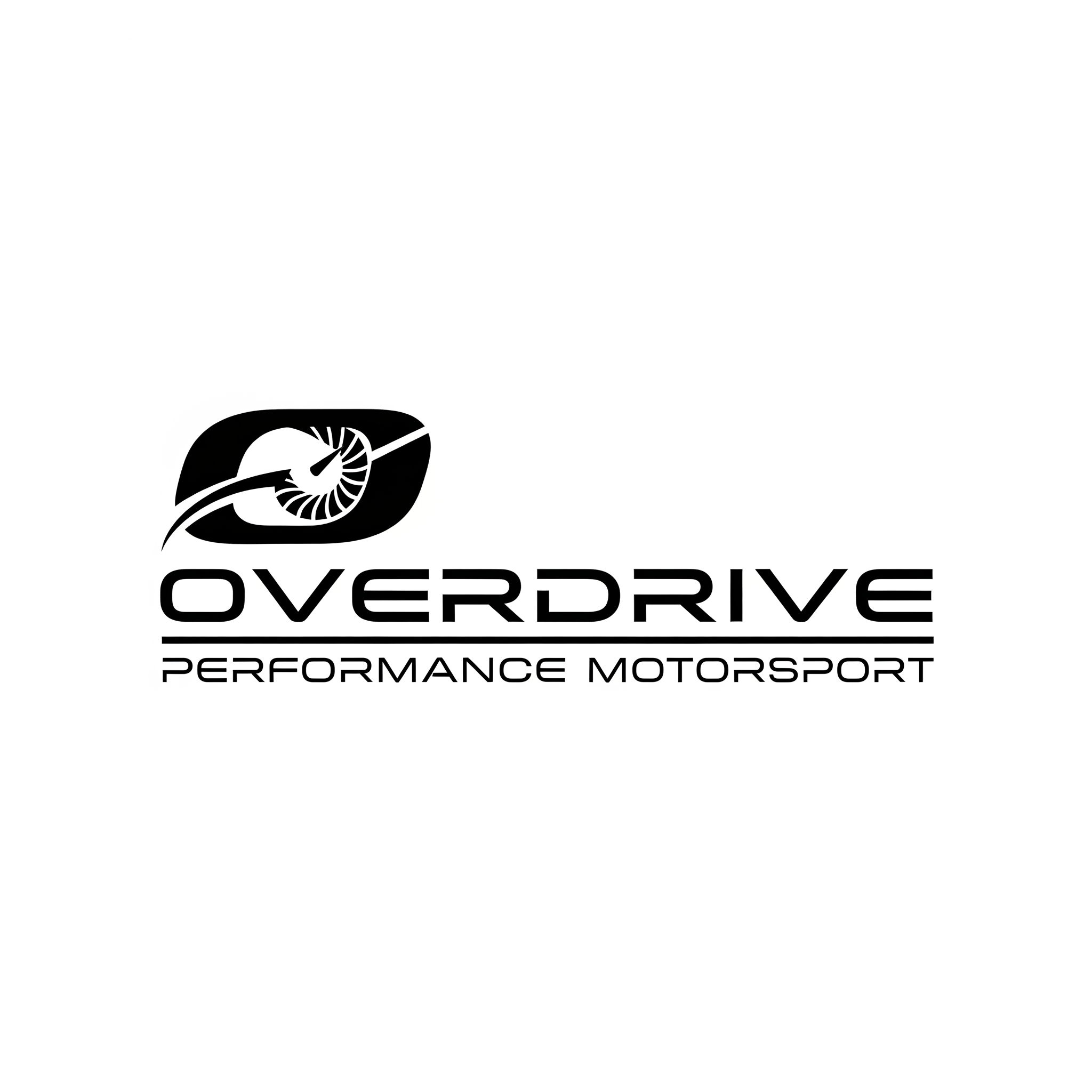 AI Design for Erstelle mir ein Logo für mein iRacing GT3/LMP2/GTP Team Name Overdrive Performance Motorsport, minimalistic, black/white