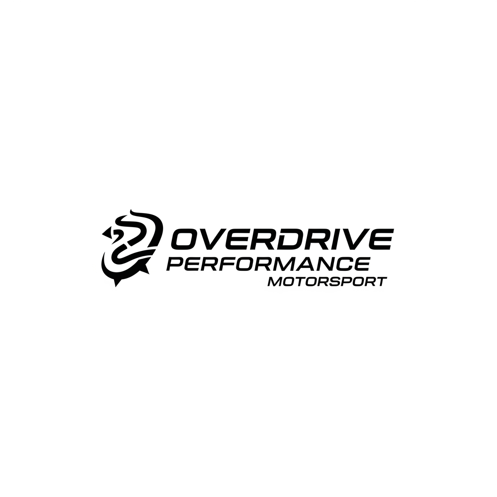 AI Design for Erstelle mir ein Logo für mein iRacing GT3/LMP2/GTP Team Name Overdrive Performance Motorsport, minimalistic, black/white