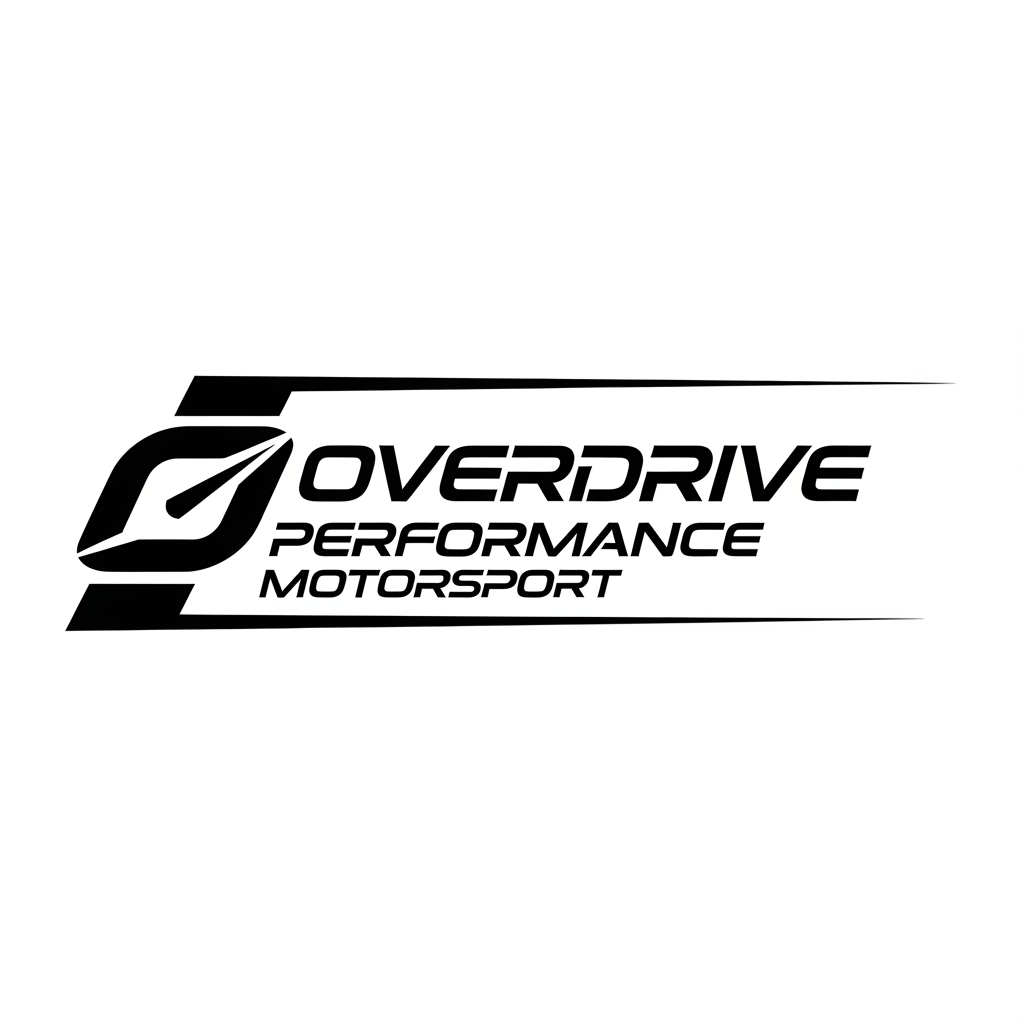 AI Design for Erstelle mir ein Logo für mein iRacing GT3/LMP2/GTP Team Name Overdrive Performance Motorsport, minimalistic, black/white