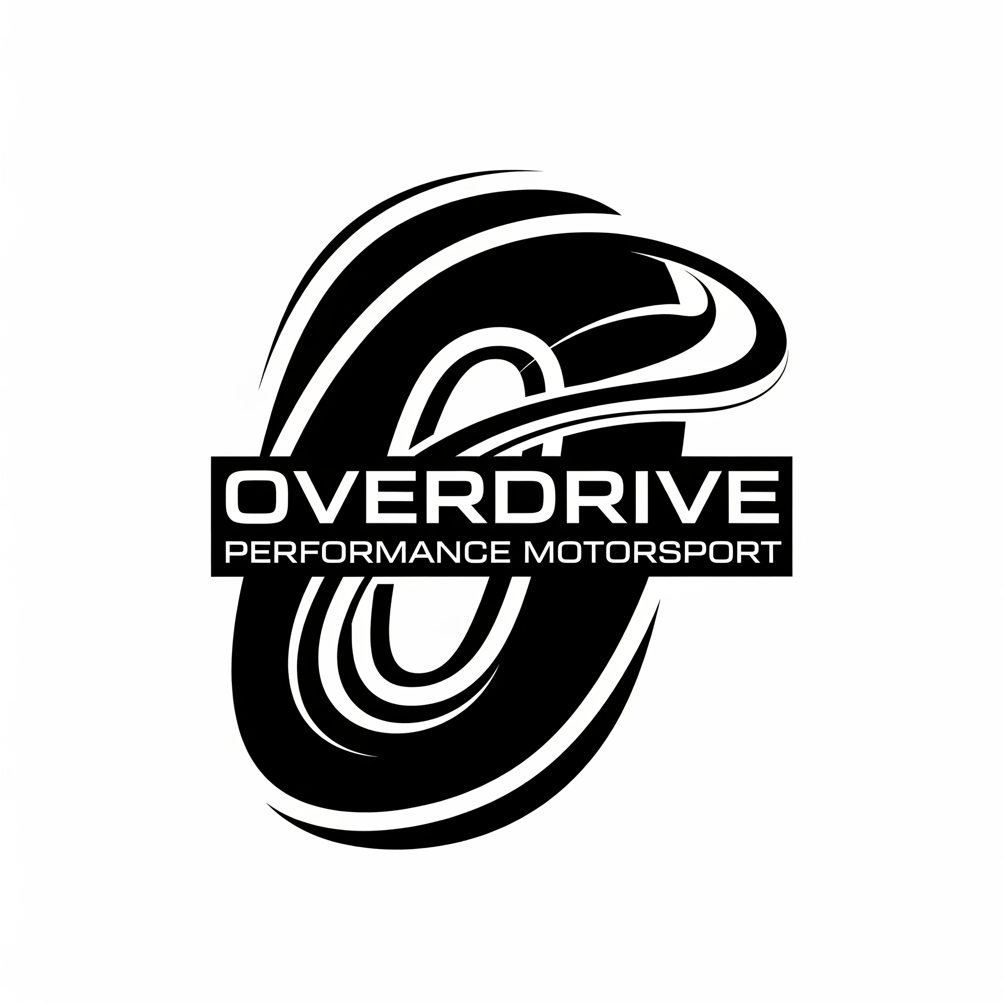 AI Design for Erstelle mir ein Logo für mein iRacing GT3/LMP2/GTP Team Name Overdrive Performance Motorsport, minimalistic, black/white