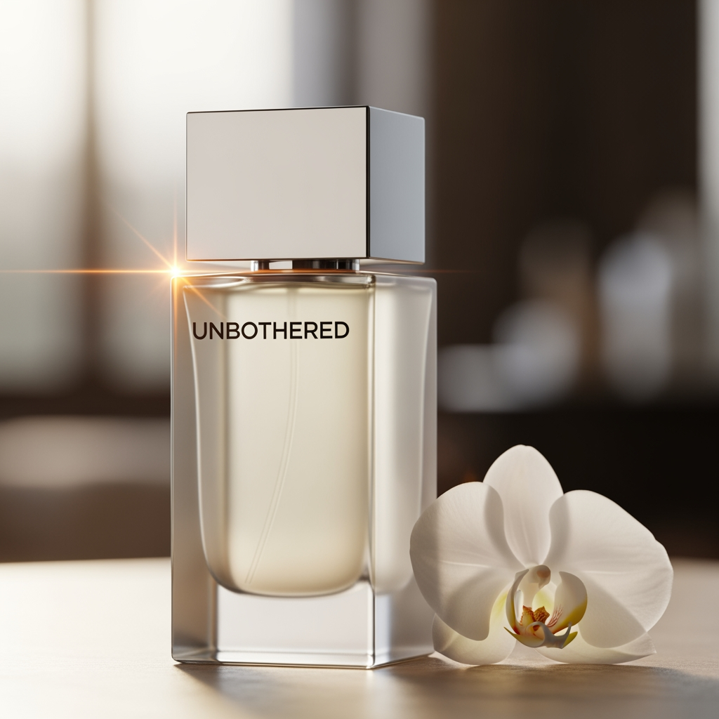 AI Design for UNBOTHERED , it is a premium perfume brand