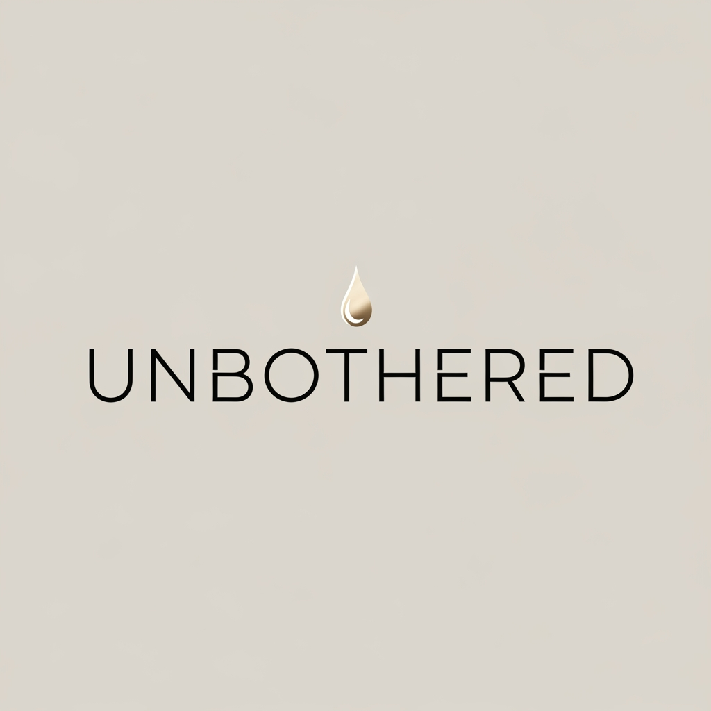 AI Design for UNBOTHERED , it is a premium perfume brand, just generate the brand logo