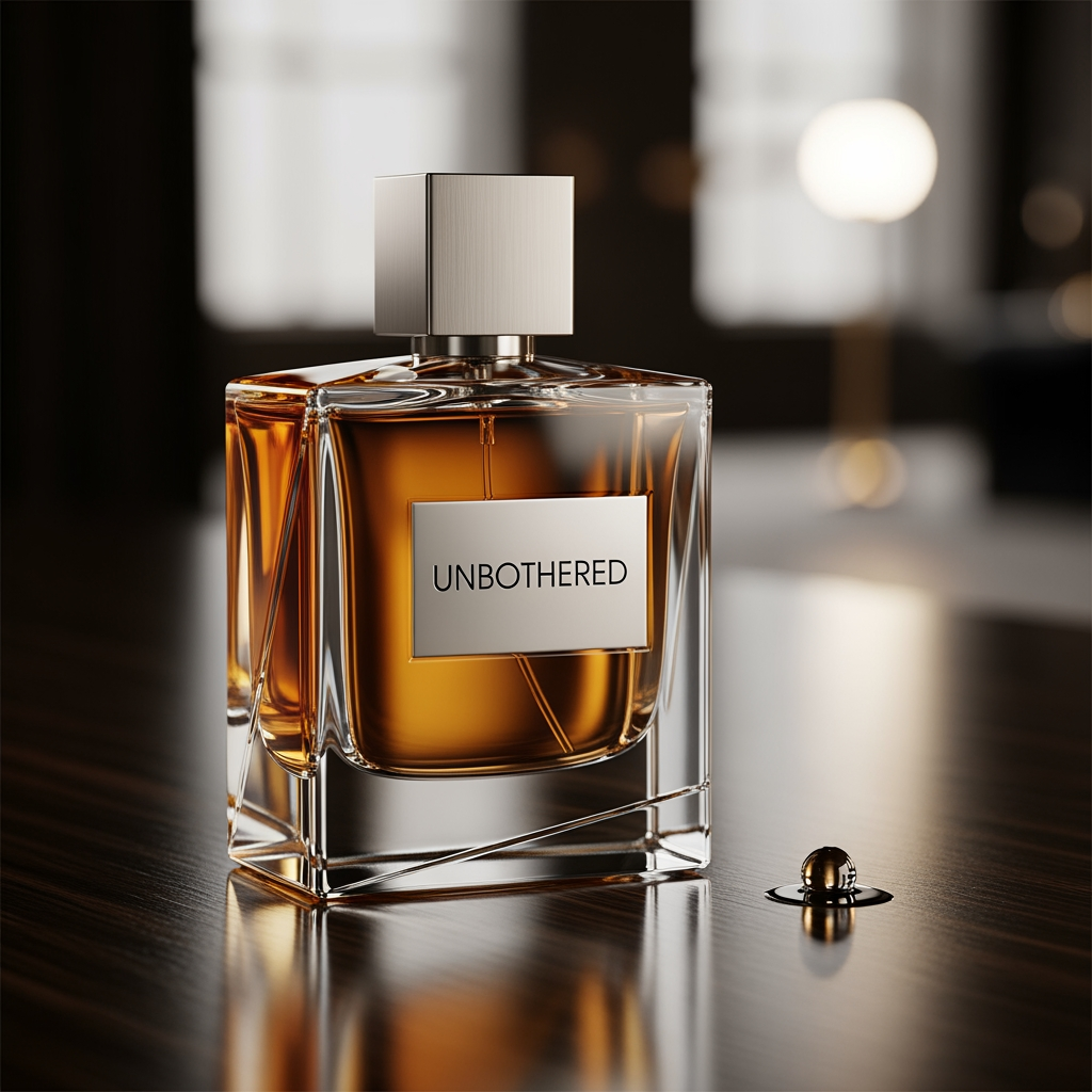 AI Design for UNBOTHERED , it is a premium perfume brand