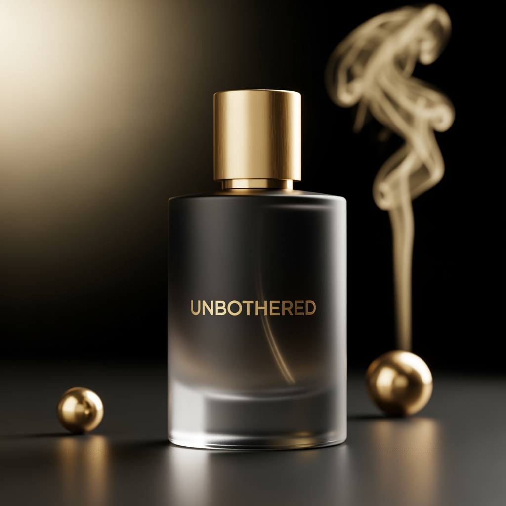 AI Design for UNBOTHERED , it is a premium perfume brand