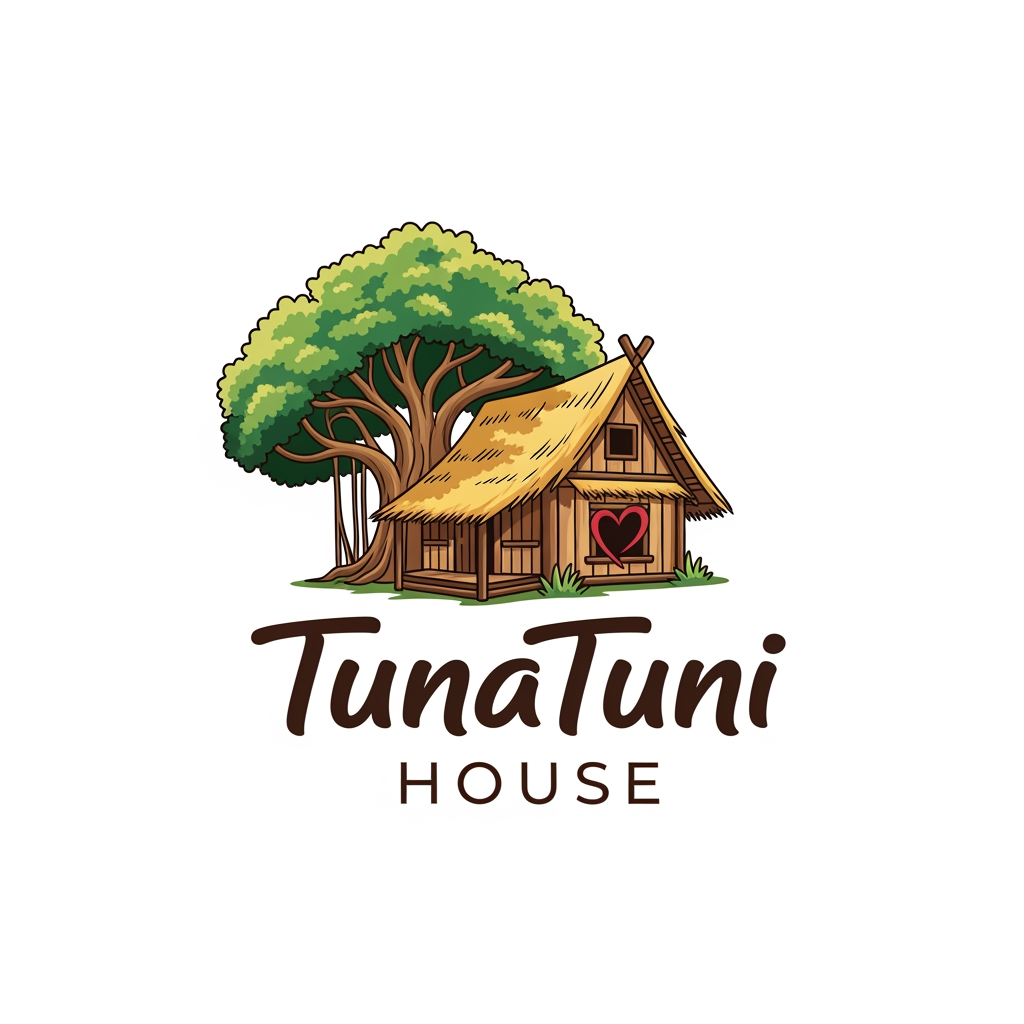 AI Design for amar jonno akta logo ready koro jar name hobe "TunaTuni House" sathea thakbe "love" sin thakbea house ar pic thakbea."TunaTuni" leakha ta digain hobea.House village type house hobe.House ar picone bot gas hobea