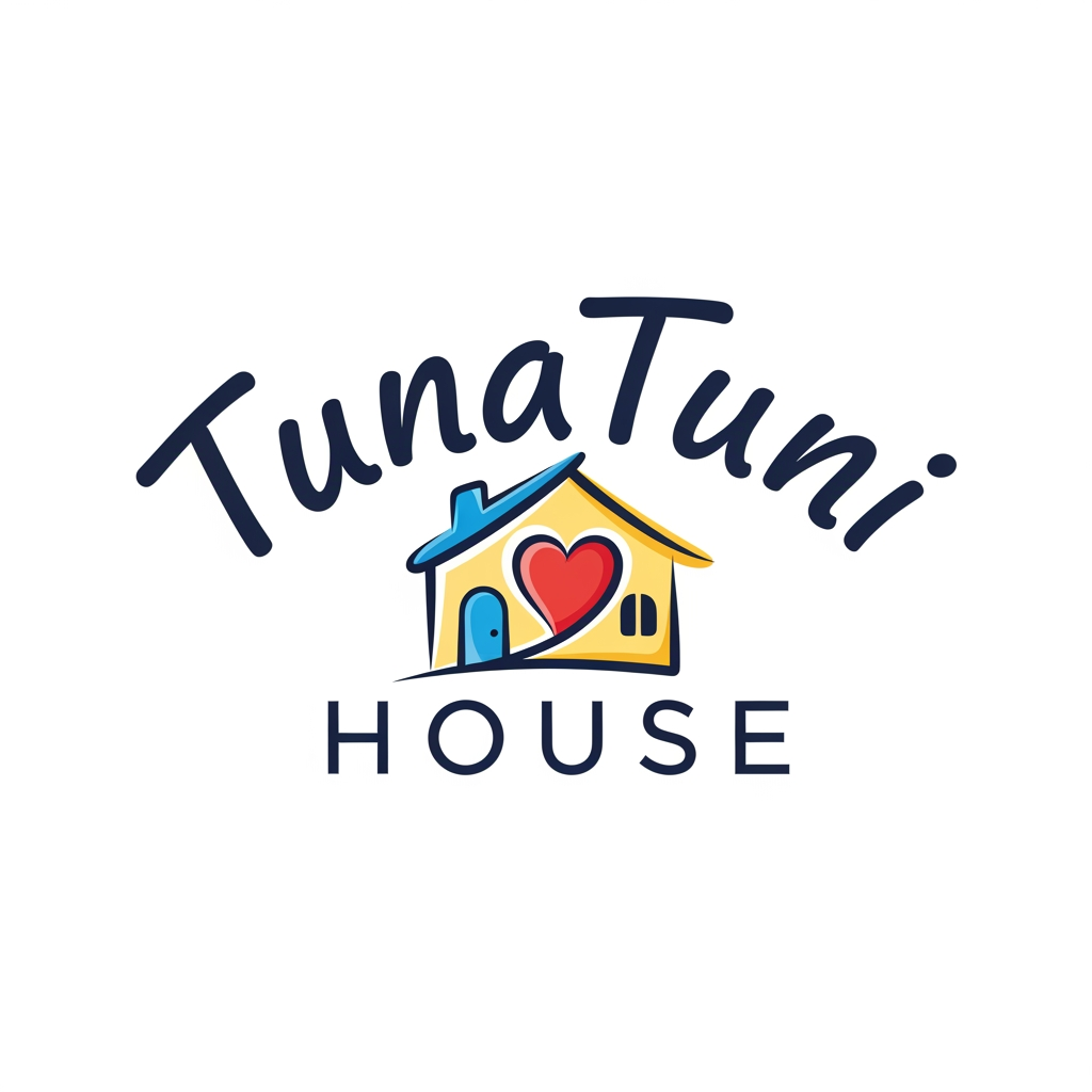 AI Design for amar jonno akta logo ready koro jar name hobe "TunaTuni House" sathea thakbe "love" sin thakbea house ar pic thakbea."TunaTuni" leakha ta digain hobea