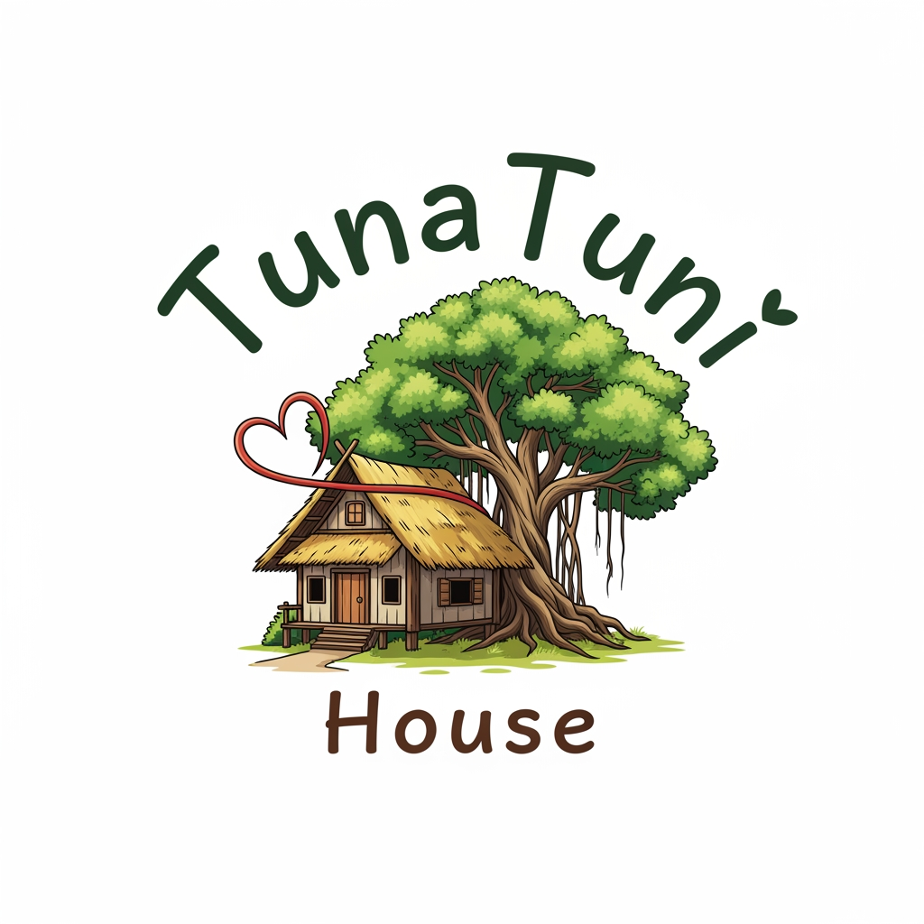 AI Design for amar jonno akta logo ready koro jar name hobe "TunaTuni House" sathea thakbe "love" sin thakbea house ar pic thakbea."TunaTuni" leakha ta digain hobea.House village type house hobe.House ar picone bot gas hobea