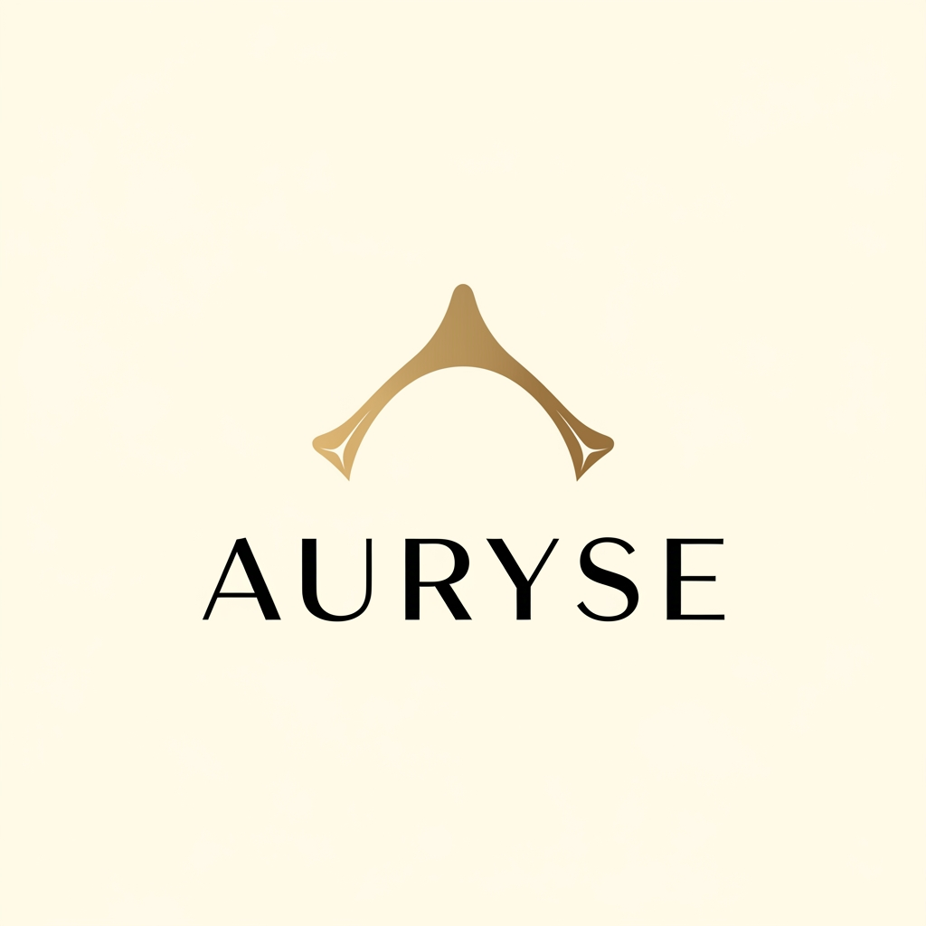 AI Design for Design a luxury jewelry brand logo for AURYSE — a brand whose name combines aura and rise. The logo has two parts:
Symbol: A singular, abstract minimal icon — an open upward arc with two softly flared ends, like an ethereal halo caught mid-ascent. The shape feels like rising energy or radiant light bending upward — not a ring, not a star, not a letter. It should feel timeless, sculptural, and deeply premium. Think: refined negative space, architectural elegance, and the feeling of something luminous lifting.
Wordmark: The name AURYSE set in a refined, modern sans-serif with custom ligatures — particularly the A-U and Y-S connections flowing naturally. The lettering is spaced wide, set in all-caps or mixed case with elevated tracking. The overall feel is editorial luxury — think Bottega Veneta or Loro Piana, not flashy.
Color palette: Warm ivory or off-white background, deep champagne gold or burnished platinum for the symbol, matte black for the wordmark.
Style references: Minimal luxury, high-end European jewelry aesthetic, architectural negative space, no gradients, no drop shadows.
Output: Clean logo on white background, vector-style flat render, no texture overlays.