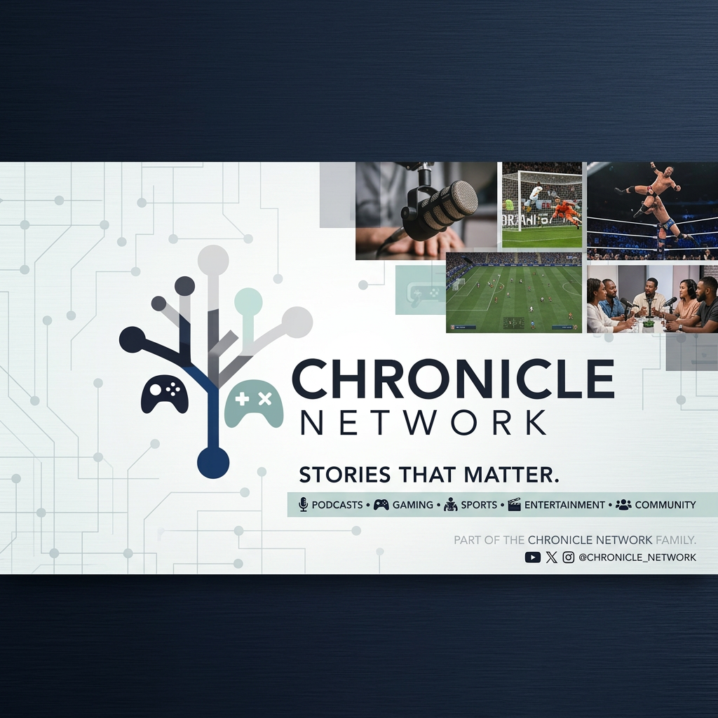 AI Design for make a banner for this channel on yt not to seam ai
Chronicle Network is a digital media brand covering gaming, sports, entertainment, podcasts, and community-driven content.
Our mission is to inform, entertain, and connect audiences through news, discussions, interviews, reviews, podcasts, and special coverage across multiple interests and industries.
Whether you're here for gaming updates, wrestling news, entertainment coverage, podcasts, or community discussions, Chronicle Network is your destination for stories that matter.
Gaming. Sports. Entertainment. Podcasts.
Part of the Chronicle Network family.