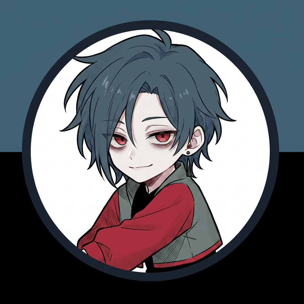 AI Design for Here's the inspiration but I want just the character with grey hair without the other one