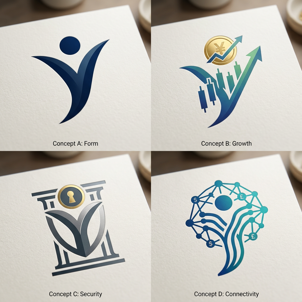 AI Design for this my logo sample idea my topic is "finance" so u can add on some elements to relate finance related and give the unique logo designs to given logo