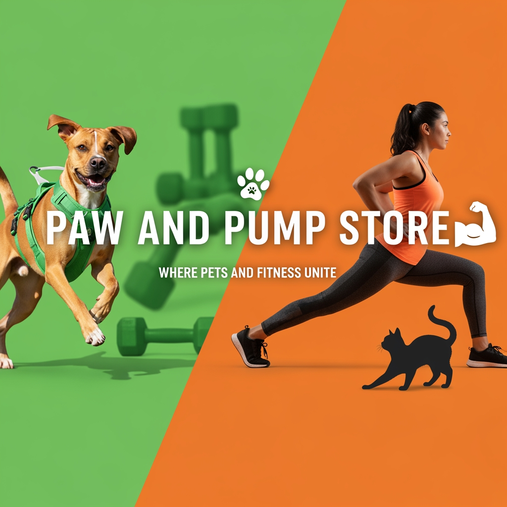 AI Design for i need banner for print on demand store.my niche is pet and fitness.my store name paw and pump store