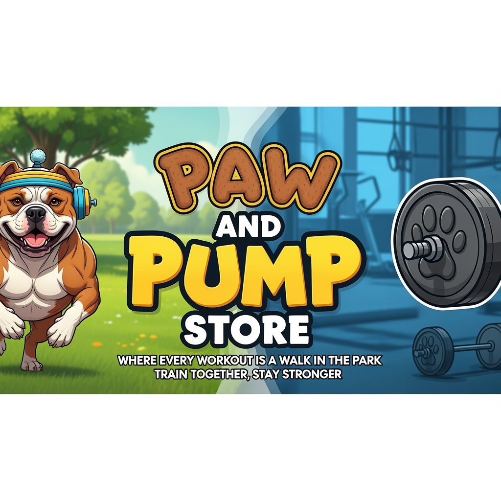 AI Design for i need banner for print on demand store.my niche is pet and fitness.my store name paw and pump store