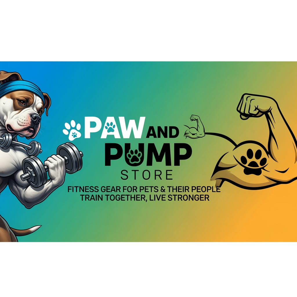 AI Design for i need banner for print on demand store.my niche is pet and fitness.my store name paw and pump store