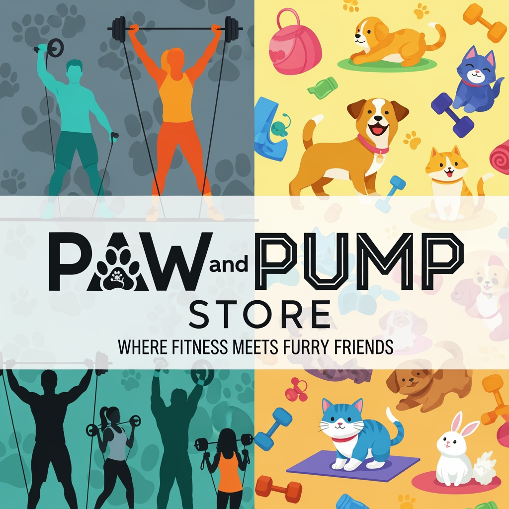 AI Design for i need banner for print on demand store.my niche is pet and fitness.my store name paw and pump store