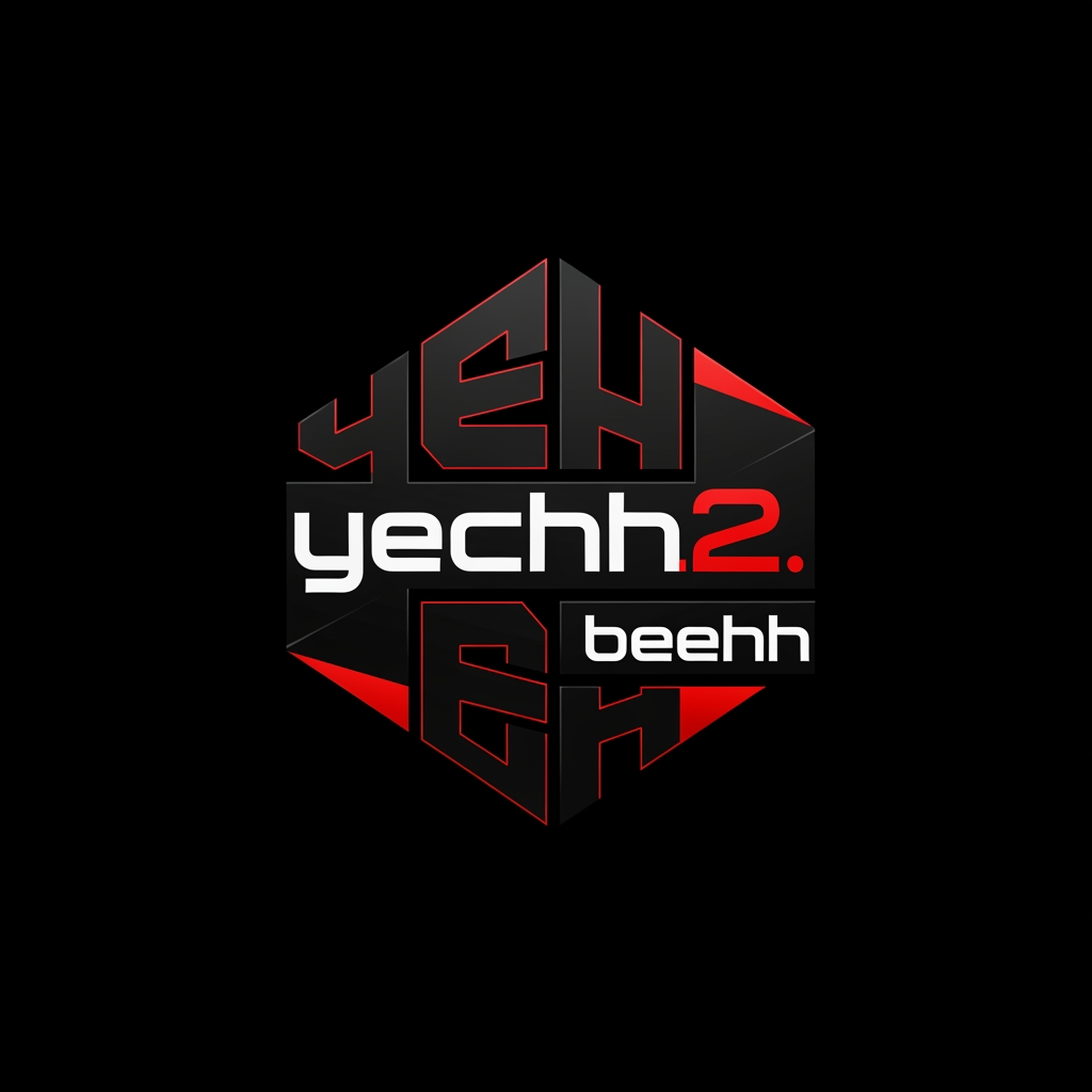 AI Design for elogo yechh2.beehh  blak and red color theme
