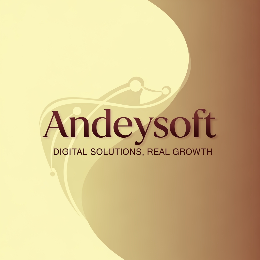 AI Design for i want to make logo for website developer so the name of it is Andeysoft DIGITAL SOLUTIONS, REAL GROWTH. this is for bottom and i need stylesh best also not a copyright logo color shub bo combination of light soft yellow brown for background and logo color must be marooune dark but light also