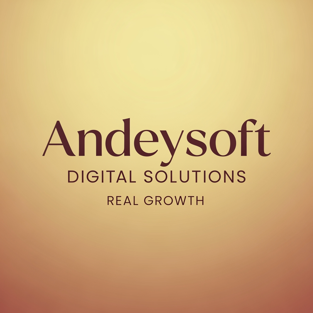 AI Design for i want to make logo for website developer so the name of it is Andeysoft DIGITAL SOLUTIONS, REAL GROWTH. this is for bottom and i need stylesh best also not a copyright logo color shub bo combination of light soft yellow brown for background and logo color must be marooune dark but light also