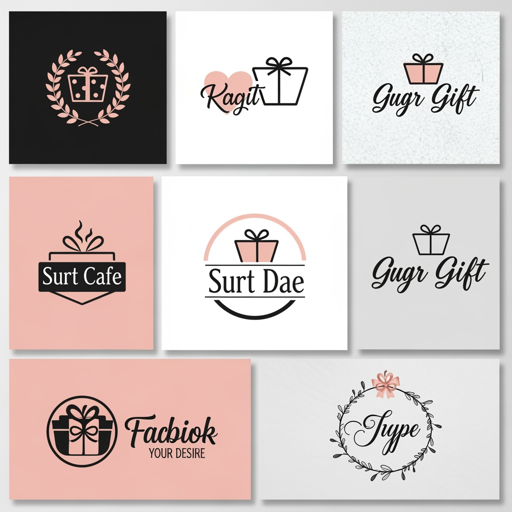 AI Design for i want  to makr a logo for my fb bsiness page where gift items will be sold . mka e a few logo designs for me .