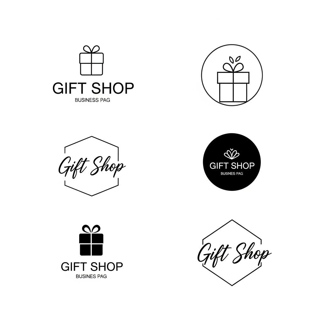 AI Design for i want  to makr a logo for my fb bsiness page where gift items will be sold . mka e a few logo designs for me .