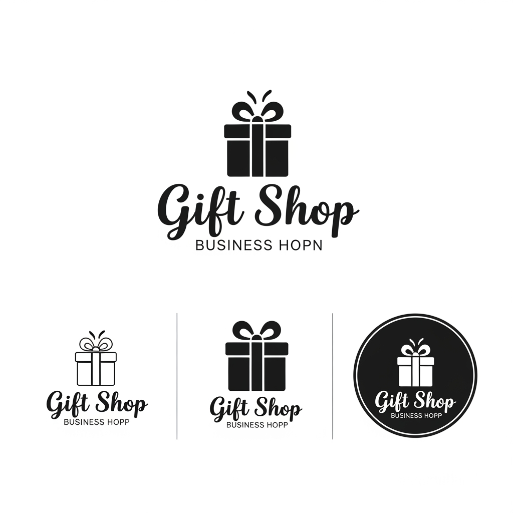 AI Design for i want  to makr a logo for my fb bsiness page where gift items will be sold . mka e a few logo designs for me .