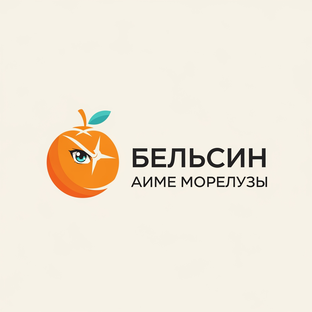 AI Design for A creative "Апельсин" logo featuring a minimalist orange design, similar to those of global corporations; the company sells anime merchandise.