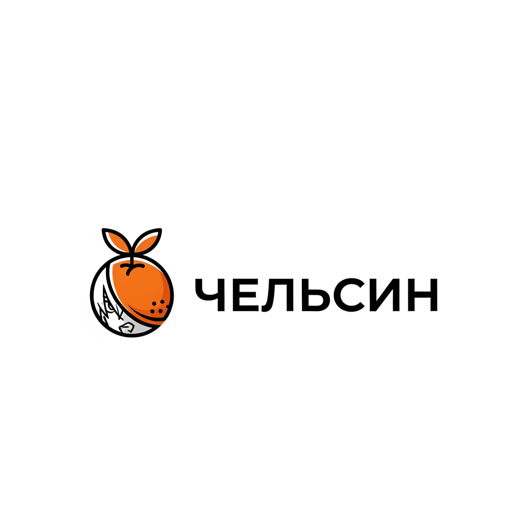 AI Design for A creative "Апельсин" logo featuring a minimalist orange design, similar to those of global corporations; the company sells anime merchandise.