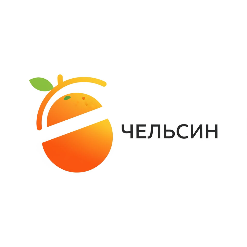 AI Design for A creative "Апельсин" logo featuring a minimalist orange design, similar to those of global corporations; the company sells anime merchandise.