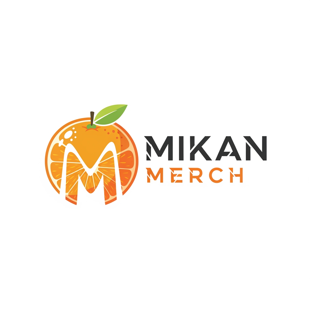 AI Design for A creative vector logo featuring a minimalist orange fruit design, similar to anime web sites like VIZ or Kodansha; the company sells anime merchandise.