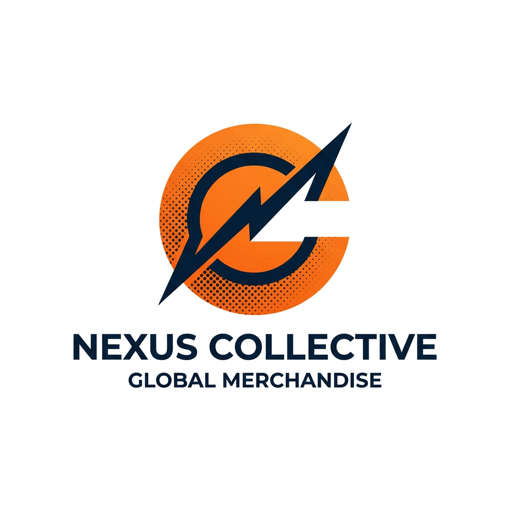 AI Design for A minimalist, high-end corporate logo design for an online store specializing in comics, manga, and anime merchandise. The icon features a stylized, clean-line orange graphic integrated with subtle comic book elements like halftone dot patterns or a bold, dynamic action-line silhouette. The design uses a vibrant, professional color palette suitable for a global brand, rendered on a clean white background with sharp vector aesthetics.