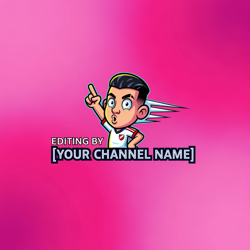 AI Design for design custom logo for yt chanel based on editing ishowspeed.i want logo backround to be a pink but wearid pink.and i want the custom made character in center