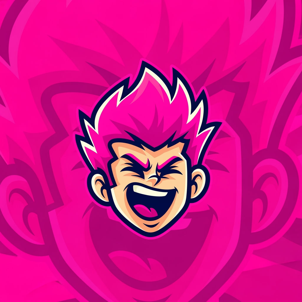 AI Design for design custom logo for yt chanel based on editing ishowspeed.i want logo backround to be a pink but wearid pink.and i want the custom made character in center