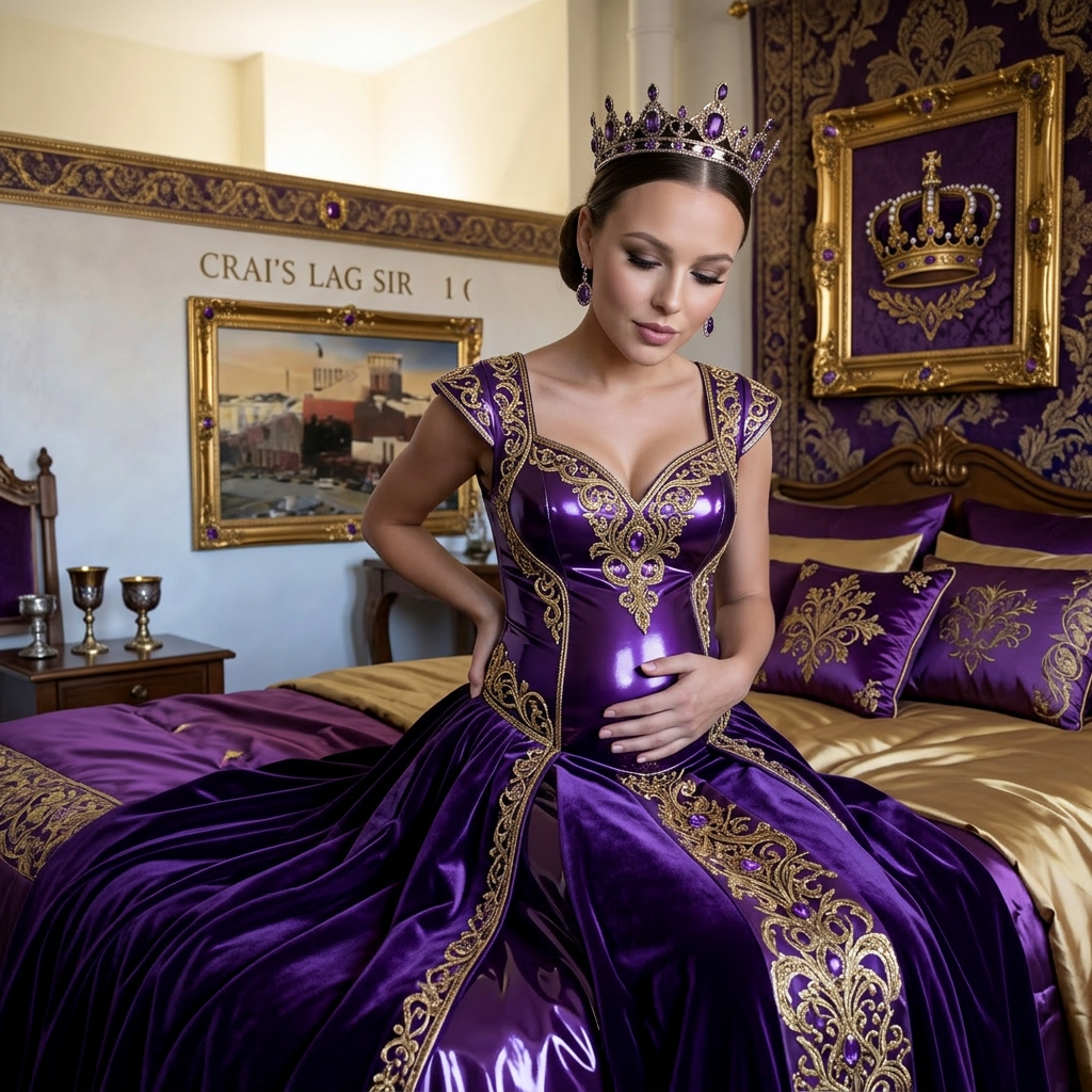 AI Design for she is beautiful pregnant queen of purple