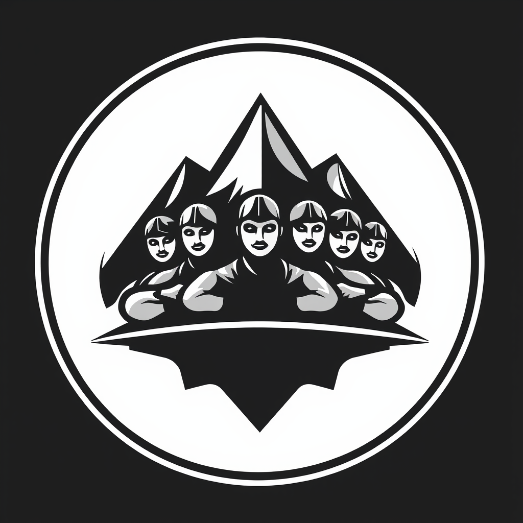 AI Design for I want a logo on that photo, what should it look like? It should be in a round shape. It should look like a team.