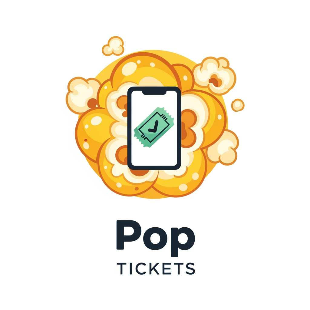 AI Design for ticket booking app logo like added to popcorn