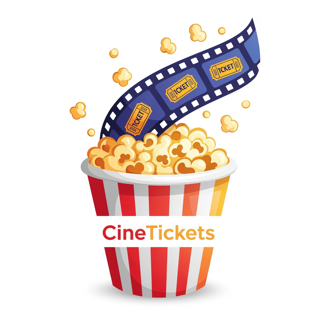 AI Design for ticket booking app logo like added to popcorn