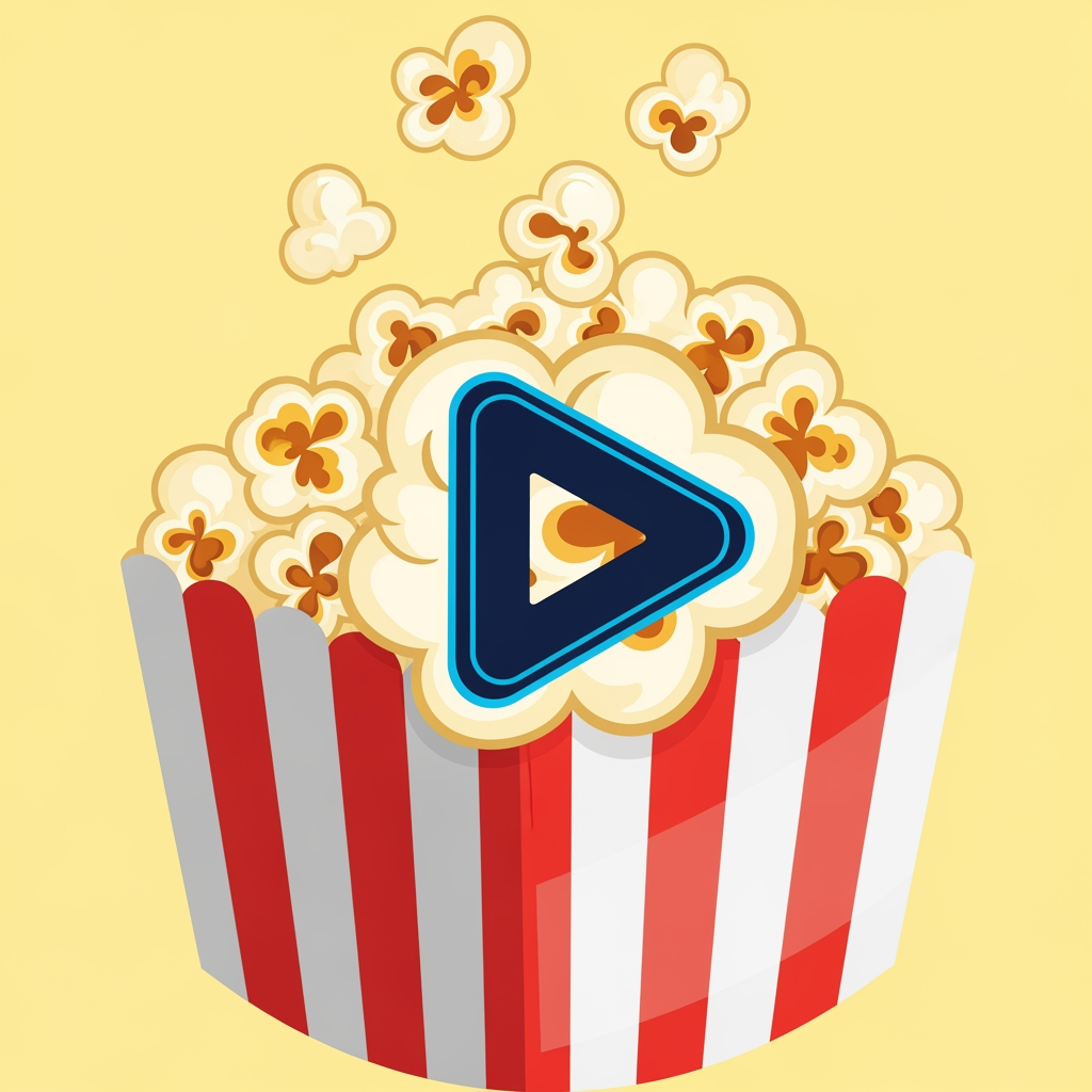 AI Design for ticket booking app logo like added to popcorn