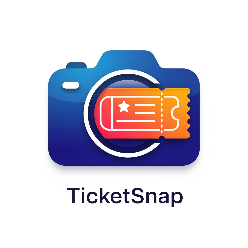 AI Design for ticket booking app logo like added to camera