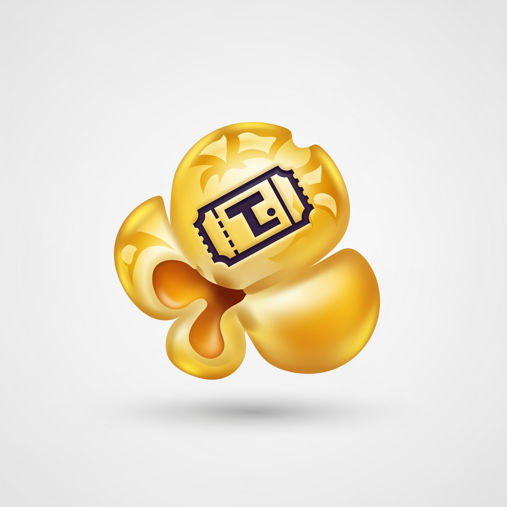 AI Design for ticket booking app logo like added to popcorn
