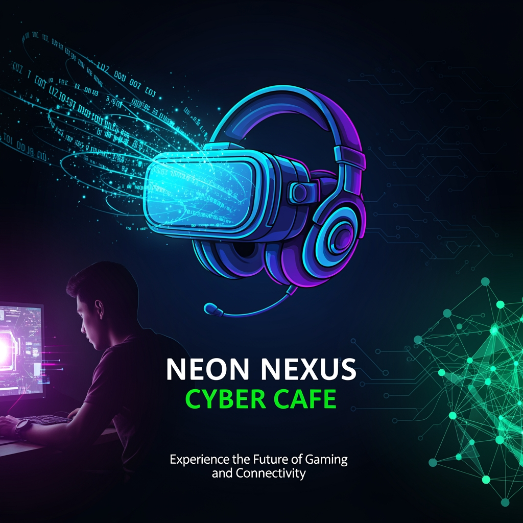 AI Design for cyber cafe professional poster