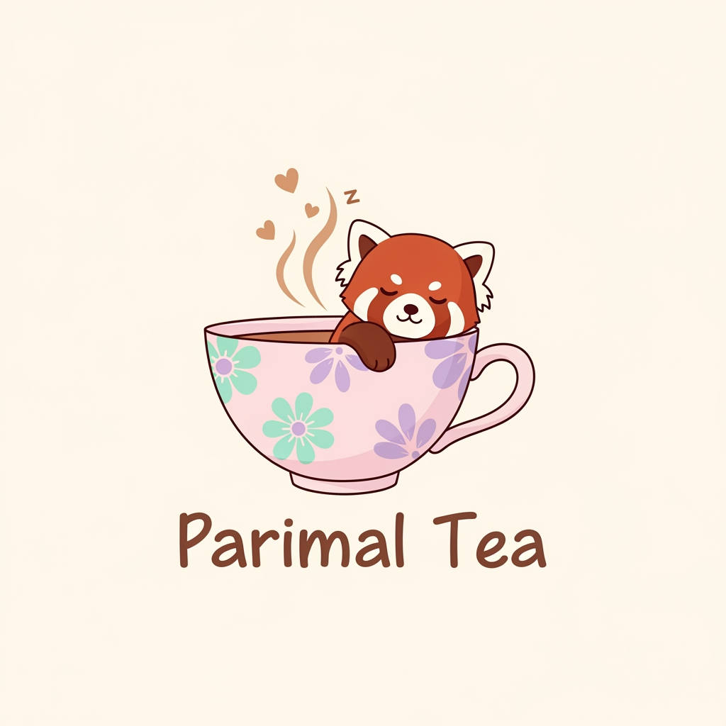 AI Design for Parimal Tea create logo more design should cute and astetic