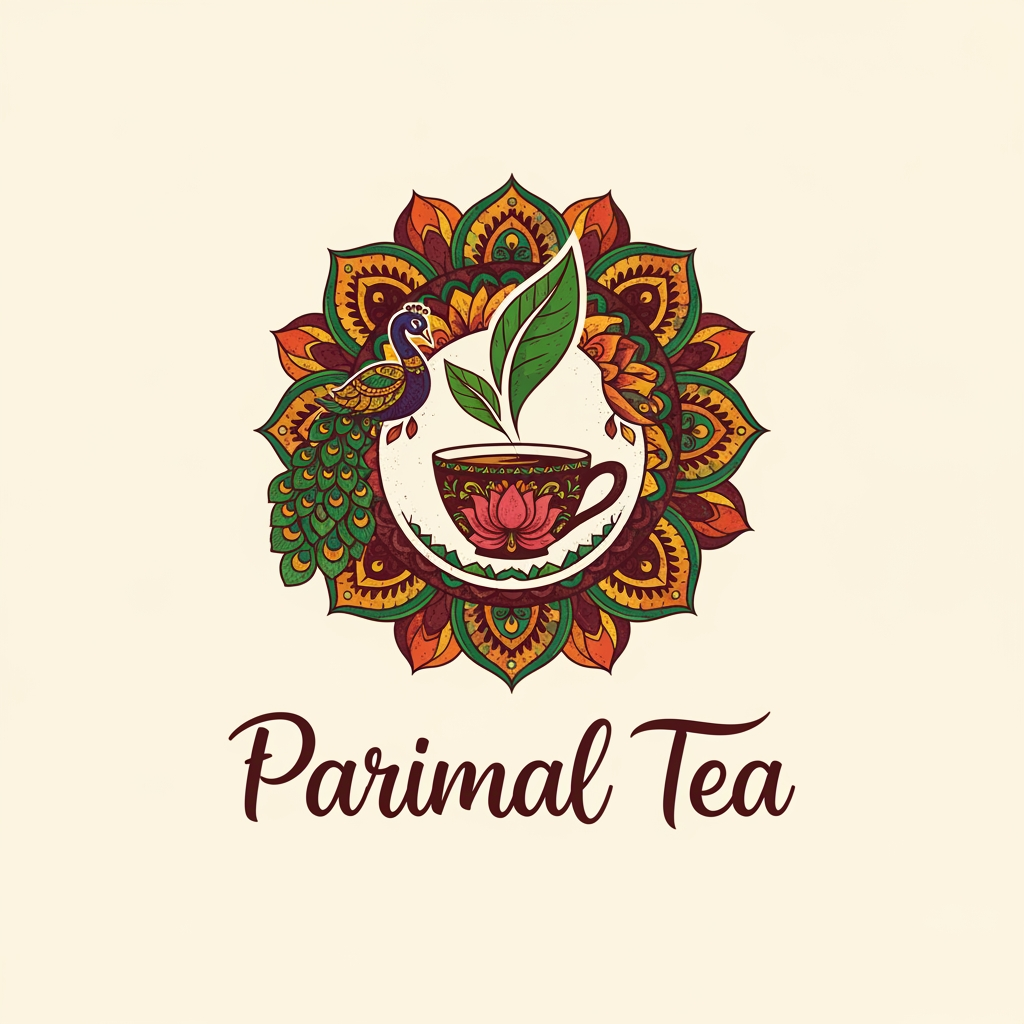 AI Design for Parimal Tea create logo more design should indian style astetic